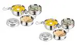 Stainless Steel Lunch Box 3 Pcs, MultiColour (Pack of 2)