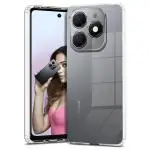 Casotec Crystal Clear Back Case for Tecno Spark 20 4G | Raised Bumps for Camera & Screen Protection | Clear Soft Silicone Back Case Cover for Tecno Spark 20 4G (TPU | Transparent)