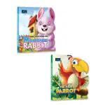 BOOKFORD Animal Shaped Story Board Book - The Kind Parrot, Mischievous Rabbit - Set Of 2 Story Books For Kids BookFord Publications