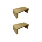 MOMIN TRADERS VEGETABLE CHOPPING WOOD TABLE (PACK OF 2)