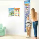GOWOO MONTHS OF THE YEAR AND DAYS OF THE WEEK CHART and SPACE HEIGHT CHART | Set of 2 charts 1 Educational + 1 Height Chart | Exciting Explorations Combo Pack of Months & Days Name and Height for Young Learners