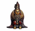 Idol Collections Brown Brass Antique Goddess Tulja Bhavani Idol Statues Brown