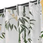CASA-NEST PVC Floral Bamboo Design Shower/partition Curtain with 8 Hooks (4.5feetx8feet), (54x96 Inches), Green,Waterproof CS Tulip008