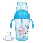Buddsbuddy BPA Free Anti Spill Design Momo 2 in 1 Baby Sipper (Spout + Straw) Cup 300ml, Blue