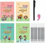 Rubela Magic Book for Kids Sank Magic Education Practice Copybook (4 Book+ 10 Refill+ 1 Pen+ 1 Grip)