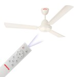 Kimatsu Vayu Plus 1200 mm BLDC Motor with Remote 3 Blade Ceiling Fan (Premium Ivory, Pack of 1)