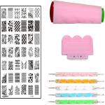Royalkart Nail Art Kit For Girls 3 Nail Stamping Plate With Nail Stamper & Scraper For Nail Art Nail Stamping Kit For Women Professional
