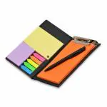 COI Desk Organizer, Notepad Memo Holder with Colorful Sticky Notes Stationery with Pen (Rust Orange)