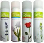 Pour Home Rajnigandha, Rose, Lavender Spray, 56.25 Ml Each (Pack Of 4)