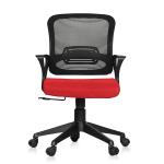 Da URBAN Breva Red Mid-Back Mesh Chair with Armrest 53.76 cm x 51.52 cm x 86.24 cm