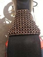 Q1 Beads Acupuncture Design Wooden Beads Bike seat Cover Cushion for Bike & ScootyPack of 1 (Universal fitCoffee Color)
