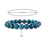 P M TRADERS Natural Appetite Blue Bracelet 8 mm Beads Stretchable Elastic Free Size Bracelet Lab Certified, Blue Apatite Stone Bracelet