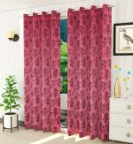 JARS Collections Set of 2 Velvet floral suede Blackout Pink Window Curtains(4x5 ft)