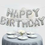 My Party Suppliers Silver Happy Birthday Letters Hanging Foil Toy Balloon