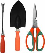 Green India Gardening Tool sets 3 Pcs Includes Weeder, Hand Big Trowel with Multipurposes Scissor for Garden & Kitchen Garden Tool Kit (3 Tools)