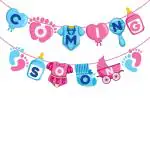 Zyozique Baby Shower Theme Coming Soon Banner | Bunting Hanging for Baby Shower Party Decoration | Kids Baby Themed Party Supplies … Banner