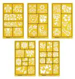 Traceease 5 Pieces Floral Multi-Pattern Drawing Templates For Scrapbooking Designing Craft DIY Art Supplies