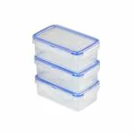 JOYO 4 Side Lock Airtight Containers (200 ml x 3) Set of 3 Plain