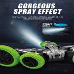 INCLUS SHOP 360-degree Rotating Dinosaur Spray Remote Control Stunt Flowering Car Double-Sided Off-Road Rolling Drift Deformation Buggy RC Car Toy for Kids (Multicolor)