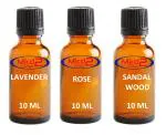 Mkd2 Rise Aroma Diffuser Oil I Aroma Oil for Home Fragrance (Lavender, Sandalwood, Rose) 10 ml Each, Multicolour - Set of 3