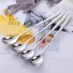 FANQEW Silver Stainless Steel FANQEW Long Handle Disposable Table Spoon (Pack Of 4)