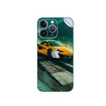 GADGETSWRAP Printed Vinyl Skin Sticker for Apple iPhone 13 Pro - Yellow Race Car.jpg