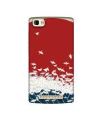 Casotec Sea Waves Design Printed Silicon Soft TPU Back Case Cover for Panasonic P75