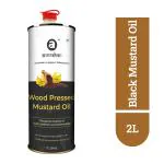 Anveshan Wood Pressed Black Mustard Oil - 2 Litre | Tin Can | Kolhu/ Kacchi Ghani/ Chekku | Natural | Chemical-Free | Cold Pressed Mustard Oil for Cooking