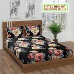 RAREBIRD 300 TC RAREBIRD King Floral Bedsheet (Pack of 1, BLACK GOLDEN)*