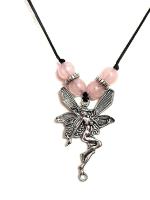 Astroghar Guardian Angel Lucky Charm Protection Rose Quartz Base Metal Pendant For Men And Women