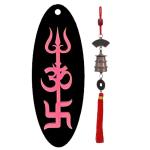 Divya Mantra Multicolor Acrylic Feng Shui Tibetan Bell and Om Pack of 2 ,DVYMCOM2038