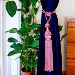 Amit Creations Modern Curtain Tieback Rope Tassels |Pack of 4 Pieces | Purple Decorative Curtain Holders Tieback Curtain Clips Tieback Hooks | Curtain Tie Rope for Home & Office Decoration |Parda Holderss |Windows Curtain Hook Accessories.