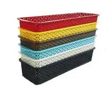 CSM Multicolor Rectangular Plastic Multipurpose Basket (Set of 6)