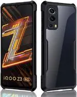 TRIFTY Vivo iQoo Z3 Black Plastic Eagle Shockproof Transparent Case Cover