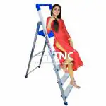 TNC 5 STEP SILVER AND BLUE STEP LEDDER L0041