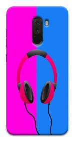 MobiEra Poco F1 Multicolor Simple Headphone Design Plastic Hard Case Cover