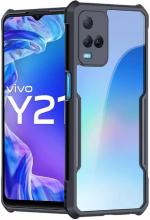 CarryWrap Back Cover for Vivo Y21 (Black, Transparent, Hard Case, Pack of: 1)