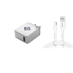 DEBOCK QC/ Flash/ Dual Engine/ Fast Charging 18Watt 18 W 3 A Mobile Charger (White, Cable Included)
