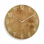 B SQUARE 12 inch Modern Minimalist Clock, Mid-century style Wood Wall Clock Silent Movement Home Decor Clock