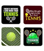 Whats Your Kick Tennis Games There is Nothing I Love More Than Tennis Quotes Printed Set of 4 Coaster With Metal Stand