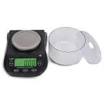 ATOM, A-115C, 600gm x 0.01g (10mg) with round windsheild | Digital Jewellery Weighing Scale, Black