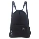 Arctic Fox Black Polyester Draw String Backpack, 15 L