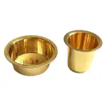 pujaNpujari South Indian Coffee Brass Tumbler Cup Set Handicraft | Pure Brass Filter Coffee Dabra | Brass Coffee Cup Set of Tumbler & Dabra