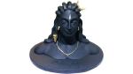 Navyaksh- NAVYAKSH Handcrafted Adiyogi Shiva God Idols Statue for car dashboard Decorative Showpiece - 12 cm (Clay, Black)