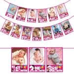 Zyozique Boss Baby Girl Photo Banner/Boss Baby Girl First Birthday Decoration/Boss Baby Girl Theme Decorations 1st Birthday / 1st Birthday Photo Banner For Girl