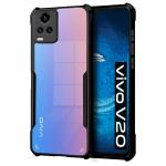 Fashionury ?TPU+Plastic Crystal Clear Back Cover Case for Vivo V20 | 360 Degree Protection | Transparent Back Cover Case for Vivo V20 Black Bumper