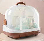 Adore Pro Hurricane 2in 1 Baby Bottle Drying Rack & Storage Box with Lid & Handle-Brown