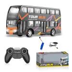 Visionary Multicolor Plastic Rc City Bus Double Decker Big 4 Wheel Drive Metal Bus Car Pull Back With 3 Open-Able Doors And Light