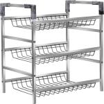 Fortune Blu Silver Steel Containers Kitchen Rack