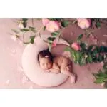 The Purple Tree Moon and Star Cushion Baby Photo Shoot Prop Accessories (Pack of 1 Moon and 5 star, Pink) Cute Props For Babies , Newborn Photography Props